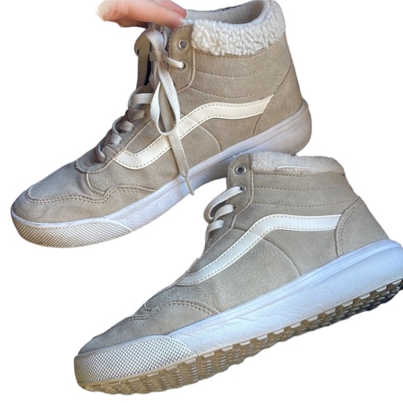 Vans Shoes - Vans High Top beige & Cream shearling Shoes